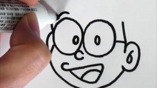 [slowly version]  How to draw Nobita      Doraemon    [Japanese character］