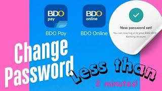 How to change bdo password online banking 2025