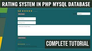 Complete Rating System Using PHP Ajax And MySQL Database With Pagination | Download Link In The Desc