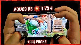AQUOS R3  $100 PHONE FOR PUBG MOBILE 1 VS 4 | 4 FINGERS CLAW + GYRO HANDCAM