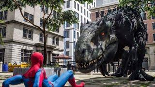 Indominus Rex Attacks Spiderman (RTX ON) Remaster | Dazzling Divine
