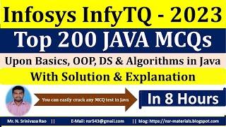 Top 200 Java MCQs with Solution and Explanation for InfyTQ 2023 | InfyTQ Java MCQs | Infosys MCQs