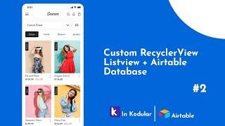 How to connect RecyclerView extension with Airtable Database in kodular