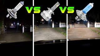 HALOGEN H7 vs LED vs ULTRA BRIGHT HALOGEN COMPARISON, Alfa Giulietta Bulb Testing