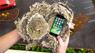 Can a Wasp Nest Protect an iPhone 7 from a 100 FT Drop Test? - Gizmoslip