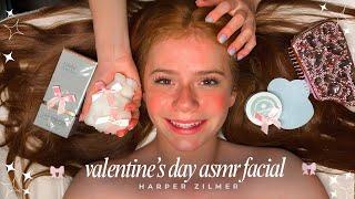 Valentine ASMR Facial | Calming Cleanse, Jelly Mask, Hairplay, ASMR Sleep 