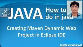 Creating MAVEN dynamic web project in eclipse IDE