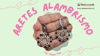 Aprende a hacer Aretes en alabrismo... Aretes PASO A PASO... BeeBeeCraft Diy...Earrings diy...