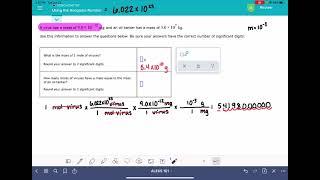 ALEKS: Using the Avogadro number