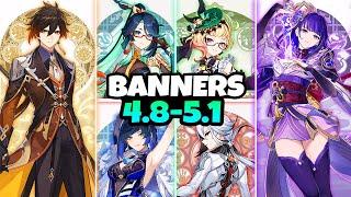 NEW UPDATE! Character Banner Roadmap for 4.8-5.1 along with reruns - Genshin Impact