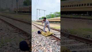 Police Officer On Railway Track ~ Sujal Thakral #shorts #ytshorts #youtubeshorts #train #police