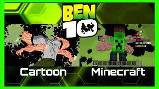 Ben 10 transformations in minecraft and in cartoon / Minecraft bedrock addons.