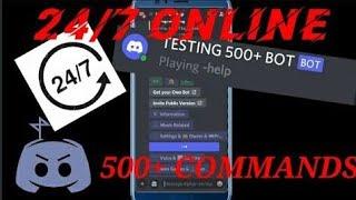 Advance Bot Of 500+ Commands | 24/7 Online Bot | How To Make Custom Bot Without Coding |