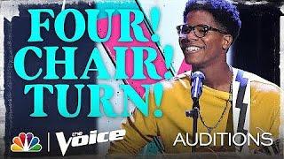 All Chairs Turn as Thunderstorm Artis Sings "Blackbird" - The Voice Blind Auditions 2020