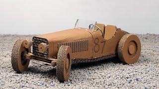 How to make a RC vintage car from cardboard? Mercedes-Benz SSKL 1931.