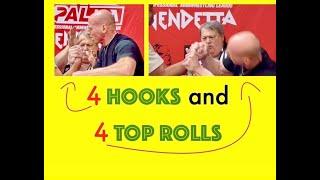 Technique Demonstration | 8 Arm Wrestling Techniques Explained - 4 Hooks and 4 Top Rolls