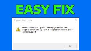 How To Fix OpenGL Error for Old PC or No Graphics Card