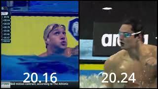 Caeleb Dressel Vs Florent Manaudou | 50 Freestyle (Side By Side)