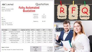 Fully Automated Quotation In Excel - how to make quotation in excel - #Quotation - #Quote