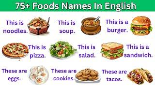 100 Food Names with Simple Sentences for Kids | Learn English Vocabulary | Food Names With Sentences