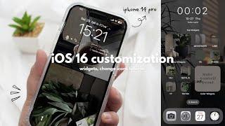 *iOS16 aesthetic customization! dark theme | widgets, change icons tutorial