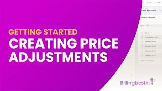 Billingbooth One - Creating Price Adjustments