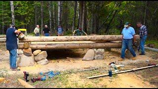 Fun Times Erecting a New Guest Cabin- Martin's Old Off Grid Log Cabin#286