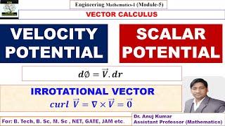 Velocity Potential Function | Scalar Potential in Vector Calculus | Scalar Potential Function