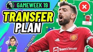 FPL GW19 | BRUNO OUT?  | MY TRANSFER PLAN! | Fantasy Premier League 2024/2025!