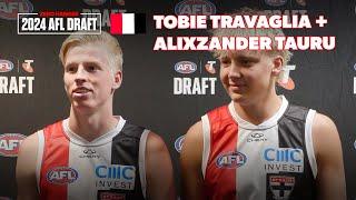 Tobie Travaglia and Alixzander Tauru - St Kilda's First Round Picks | AFL Draft Night 2024