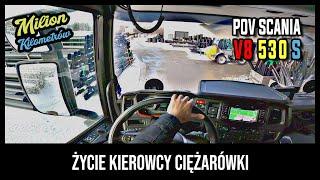 POV Driving Scania V8 530S - Przyjazd na załadunek do firmy w Zabrzu