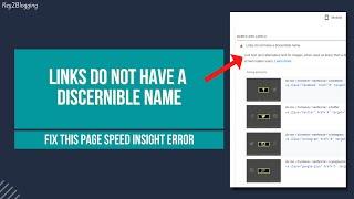 Links do not have a discernible name : Fix this Page speed insight Error