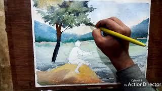 #catchingfish wet watercolour technique..by suman saha