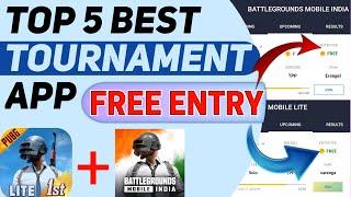 AFTER BAN || Top 5 Tournament App For Pubg Lite And Bgmi ||Free Entry Tournament App||by Man ke tech