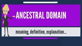 TRIBAL GOVERNMENT: What is ANCESTRAL DOMAIN ?