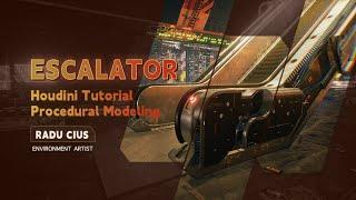 【Tutorial Trailer】Houdini Tutorial Procedural Modeling [escalator]