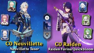 4 2 Spiral Abyss - C0 Neuvillette Taser & C0 Raiden Furina Quickbloom