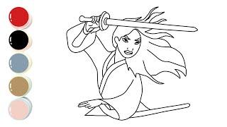 How to Draw Princess Disney Mulan for Kids & Toddlers