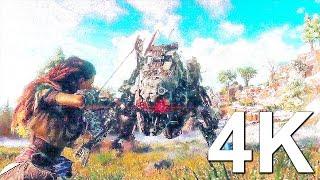 HORIZON ZERO DAWN 4K Gameplay THUNDERJAW Fight T-REX PS4 PRO