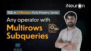 Any operator in SQL | Multi Row Subqueries | SQL Tutorial