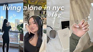 living alone in nyc: getting out of a confidence slump, self-care, gym sesh, cook with me, & more!