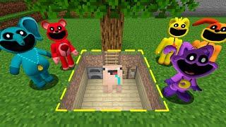 Los SMILING CRITTERS No me ENCONTRARAN en este ESCONDITE SECRETO  Bebe Noob en MINECRAFT