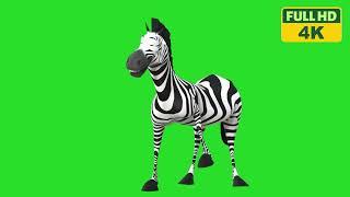 3D Zebra Magic: Green Screen Animation for Stunning Videos | 4K Quality| #copyrightfree #royaltyfree