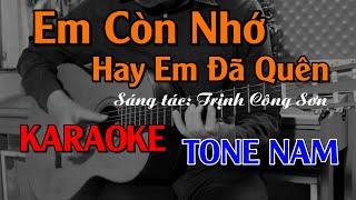 Em Còn Nhớ Hay Em Đã Quên - Karaoke Tone Nam - Beat Guitar