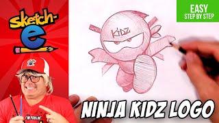 Ninja Kidz logo drawing. Step by step with Sketch-e