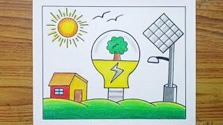 Light the Candle of Patriotism Save Energy the Nation Drawing / Energy Conservation Drawing