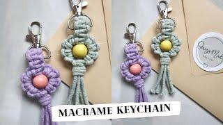 Macrame Keychain Tutorial, DIY Macrame Flower Keychain with Beads, Quick and Easy macramé idea