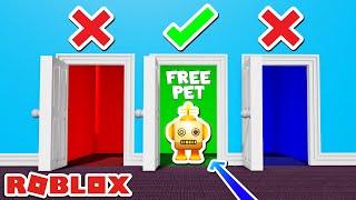 CHOOSE the CORRECT DOOR to win a SECRET PET! BUBBLE GUM SIMULATOR (ROBLOX)