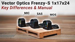 Vector Optics Frenzy-S 1x17x24 MIC, MOS & SAS Key Differences and Manual