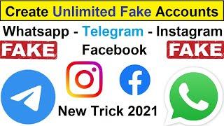 Create fake Whatsapp, facebook, Instagram, Telegram account | fake account number kaise banaye?